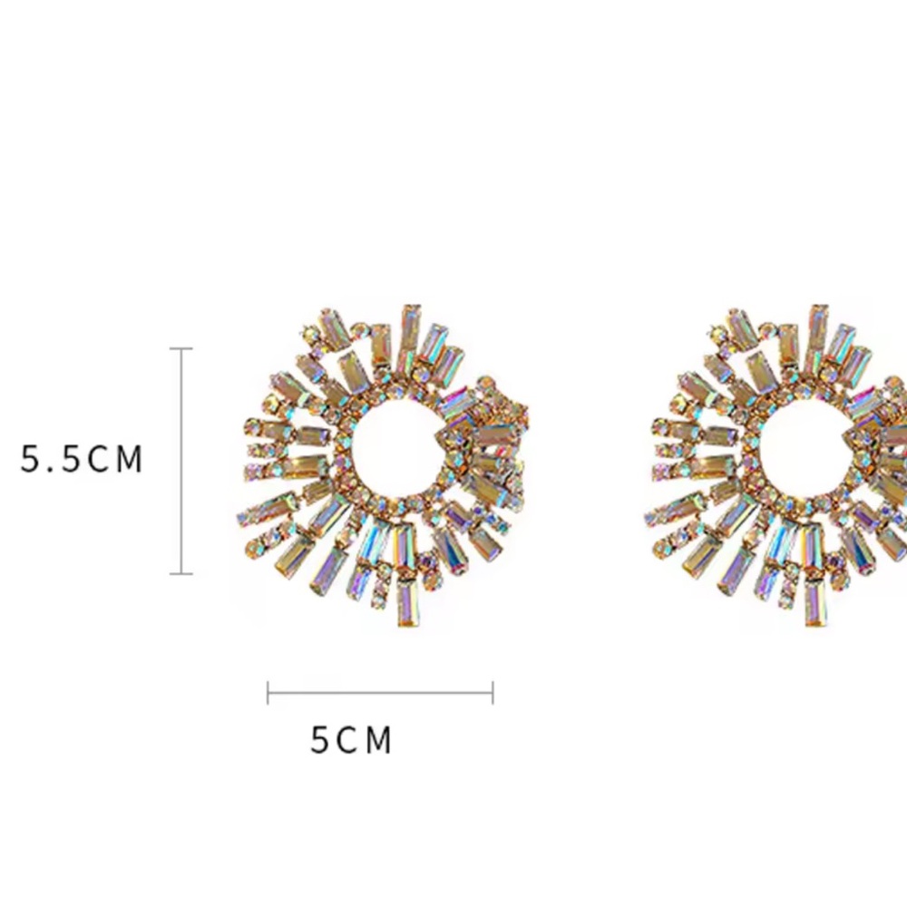 Unique Iridescent Crystal Statement Earrings - image 3